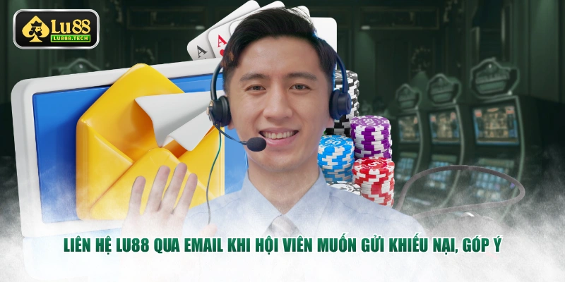 Liên hệ LU88 qua Email khi hội viên muốn gửi khiếu nại, góp ý
