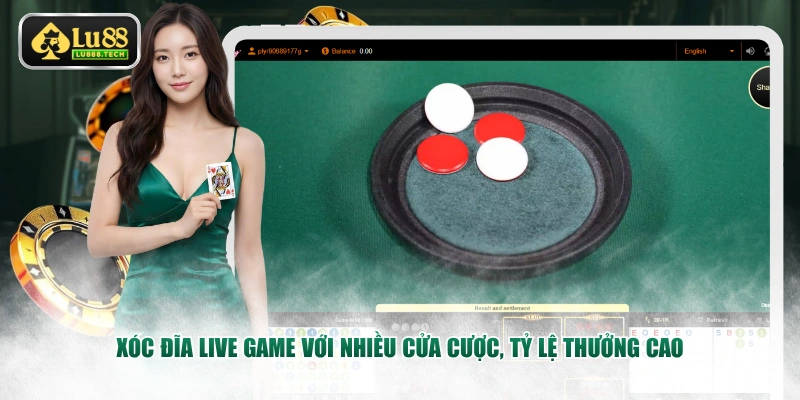 Xóc Đĩa Live Game với nhiều cửa cược, tỷ lệ thưởng cao